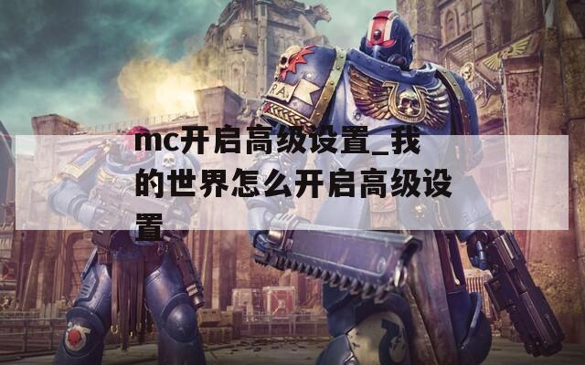 mc开启高级设置_我的世界怎么开启高级设置