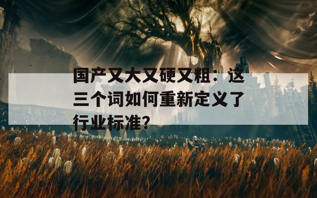 国产又大又硬又粗：这三个词如何重新定义了行业标准？