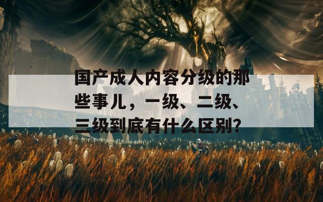 国产成人内容分级的那些事儿，一级、二级、三级到底有什么区别？