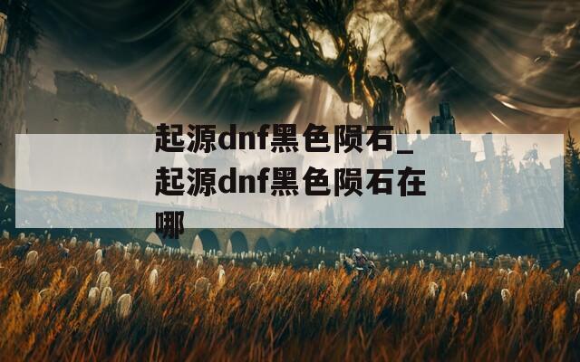 起源dnf黑色陨石_起源dnf黑色陨石在哪