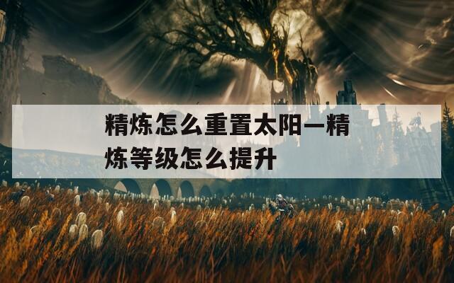 精炼怎么重置太阳—精炼等级怎么提升