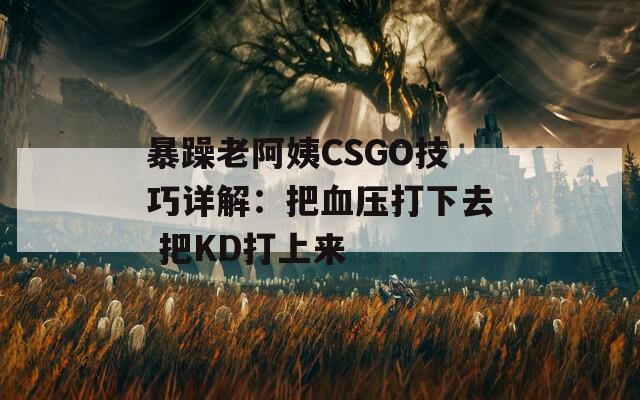 暴躁老阿姨CSGO技巧详解：把血压打下去 把KD打上来