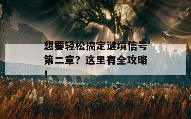 想要轻松搞定谜境信号第二章？这里有全攻略！