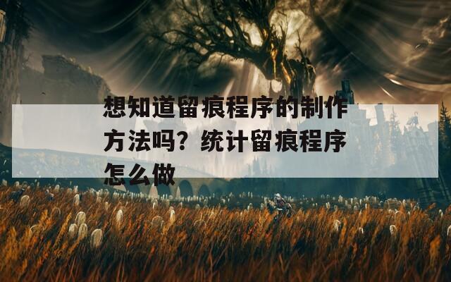 想知道留痕程序的制作方法吗？统计留痕程序怎么做