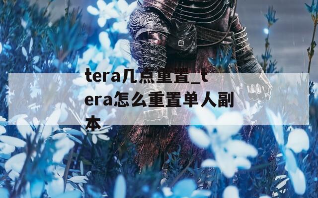 tera几点重置_tera怎么重置单人副本