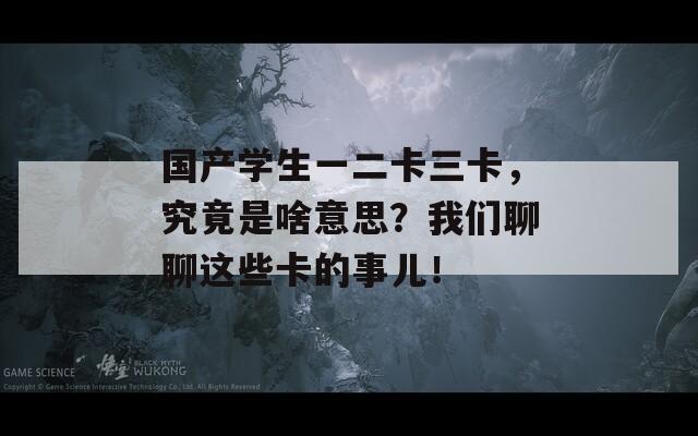 国产学生一二卡三卡，究竟是啥意思？我们聊聊这些卡的事儿！