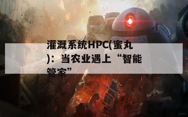 灌溉系统HPC(蜜丸)：当农业遇上“智能管家”