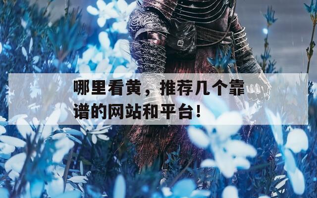 哪里看黄，推荐几个靠谱的网站和平台！